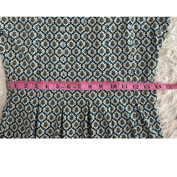 Max Studio Women's Size S Dark Green Floral Print Boho Pleated Dress #0556 - Picture 12 of 12